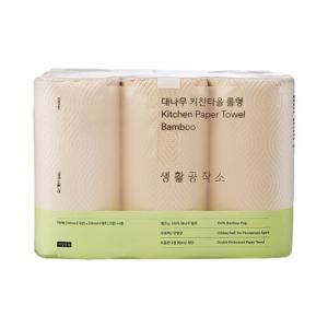 [생활공작소] 대나무 키친타올 롤형 135매 x 6롤
