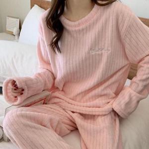 여성 주니어 극세사 수면 잠옷 홈웨어 실내복 세트 (WFK2LNL)