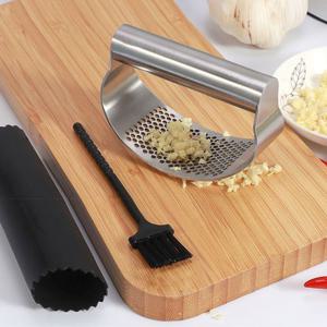 주방필수템 3종세트 올스테인리스 핸들 마늘다지기 마늘껍질제거 원룸꾸미기