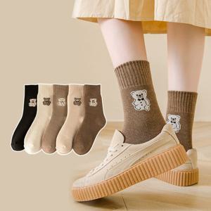 [루즈루나] 자가발열 방한 겨울 여성 기모양말 따뜻한 융털양말 5켤레