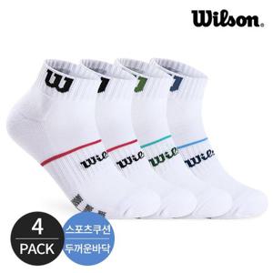 윌슨 남성 스포츠 쿠션 체크보드 포인트 발목 양말 4P_MX