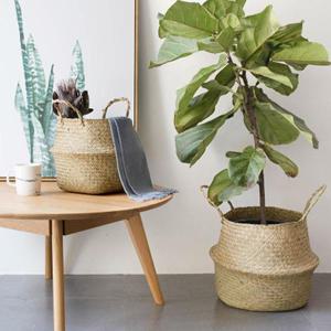 라탄 원형 화분커버 2XL 라탄바구니 해초 왕골 다용도 바스켓 감성 인테리어 소품