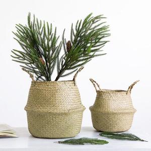 라탄 원형 화분커버 L 라탄바구니 해초 왕골 다용도 바스켓 감성 인테리어 소품