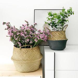 라탄 원형 화분커버 M 라탄바구니 해초 왕골 다용도 바스켓 감성 인테리어 소품