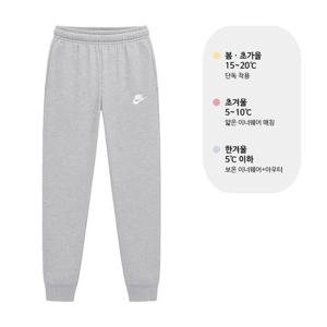 나이키 NSW 클럽 조거 기모 트레이닝 하의 그레이 BV2672-063