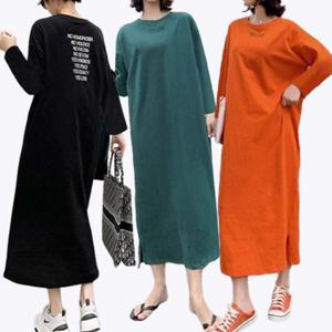 [로즈엘리][4컬러] 여성 간절기 러브자수 롱 긴팔원피스