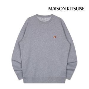 메종키츠네 맨투맨 폭스 헤드 패치 레귤러 스웨트셔츠 남성 라이트그레이 LM00301KM0001-H120