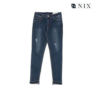 [닉스][닉스]여성 DM톤 구제 부분밴딩 컴포트 크롭 스키니_FNMFDDK520M