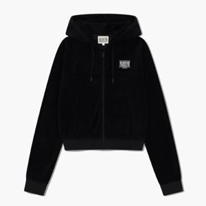 마리떼 W 스포츠 크롭핏 벨벳 후드집업 MFG45FJK327 BLK BRW