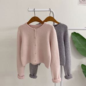 허니제이 / 소에리 앙고라 단추 라운드 니트 가디건(2color)