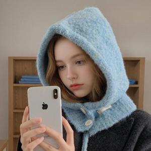 [루즈루나] 에로디 여성 바라클라바 니트 후드 목도리 머플러 겨울 방한 모자 K252