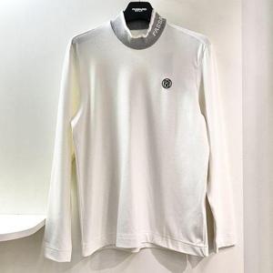 [파사디골프]니트에리 배색 긴팔 하이넥 티셔츠 화이트 남성 Q24FTP004M