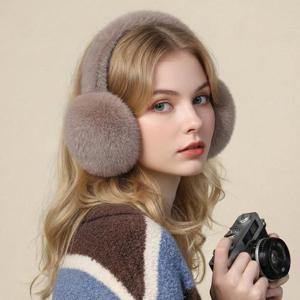 [루즈루나] 루끄 귀마개 겨울 여성 퍼 접이식 방한 귀덮개 포근한 털 귀도리 K256