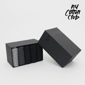 [NY코튼클럽] M1401 남성 무지 장목 양말 5족 선물세트