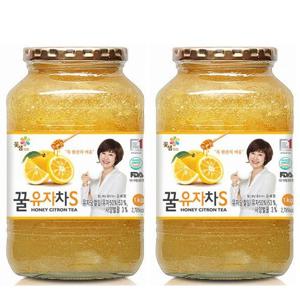 꽃샘 꿀유자차S 1kg x 2개