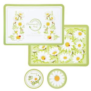 국산 카모마일 테이블매트 4p세트 양면 식탁매트