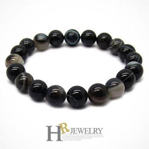 [호림쥬얼리]패션쥬얼리)히트)예쁜(HR)얼룩블랙 옥팔찌(10mm)