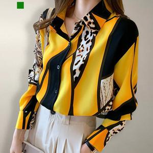 [퀸이즈] [~77까지]니치 파트 호피 배색 블라우스