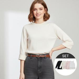 ★니트3종세트+레이스탑★[엘루아] 코튼 니트 3종+레이스탑 세트