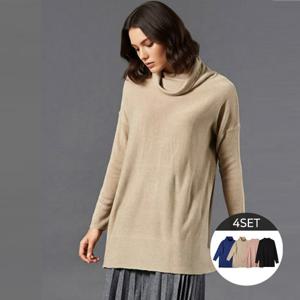 ★4종세트★[엘루아] 터틀넥 라운드 판초 니트 4종세트