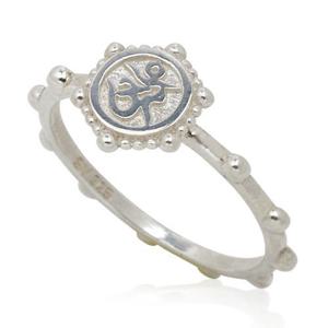 [골드모아] 실버 불교 도트 옴자 반지