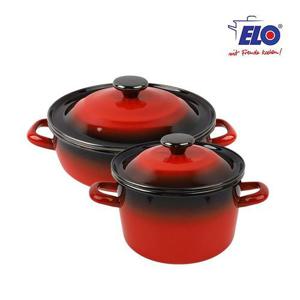 ELO 빨강법랑 리미티드 2종세트 / 깊은형18cm + 전골24cm