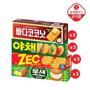 [롯데] 비스킷 4종 12개 세트(롯샌 3,제크 3,야채 3,빠다 3개)