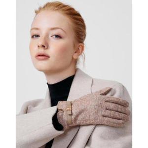 갤러리아_[닥스여성장갑] DCGV5F209I2 베이지 울 DD리본 스마트폰터치 장갑