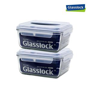 2개세트 글라스락 다용도 밀폐용기 핸디 김치통/쌀통 2.7L