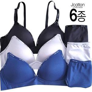 [제이코튼]노와이어 브라 팬티 24시간 편한 여성 속옷 세트 학생브라 학생속옷