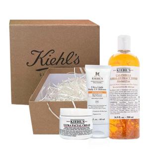 [Kiehls] 키엘 올인원 기프트 세트(울트라 훼이셜 수분크림 125ml + 칼렌듈라 토너 500ml + 선스크린 60ml)