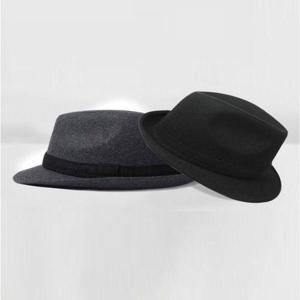 [에이치플러스몰]남성 신사모자 중절모 모직 겨울 방한 페도라 중년