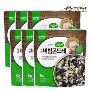 양양의농부 고소한 간편 뚝딱 비빔곤드레 80gx6팩