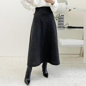 [유야]여성 골지 니트 A라인 플레어 롱 스커트 -FSK0031- 겨울
