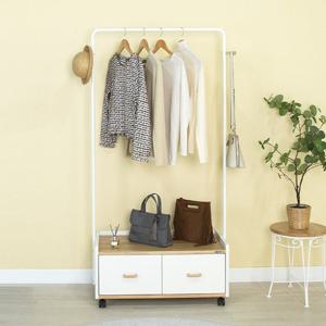 [에보니아] 하리쉬 원목 철제행거800/옷걸이/옷장