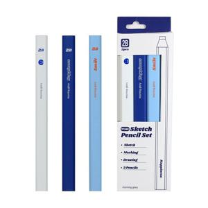 모닝글로리 와이드 스케치 연필세트 2B (3개입)