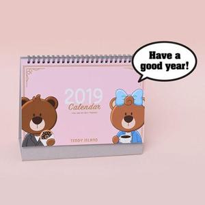 테디아일랜드 2019 달력 일러스트 캘린더 캐릭터 (W73B624)