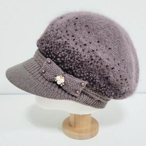 [나비드원]밍크퍼안감 안개 챙모자/겨울 여성 부인 엄마 할머니 니트모자 5color