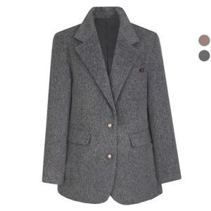 [비비드 시크릿가너]여성 겨울 플랩포켓 골드 테일러드 울터치 자켓