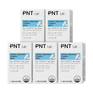 GC녹십자웰빙 PNT 칼마디 칼슘 마그네슘 비타민D 60정 1개월분 X 5