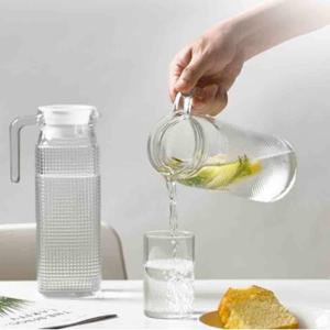 코멕스 사각 유리 물병 1.1L 손잡이 분리 뚜껑