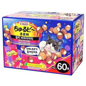 이나바 츄르 고양이 간식 참치 치킨 버라이어티 60봉 (WFJ7U1A)