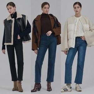 [뱅뱅]25FW  여성 겨울 기모 본딩 데님 3종