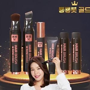 [더블유쇼핑][뿅뿅붓] 초간편 1분 새치커버 GOLD 헤어브러쉬 6종세트_23854043_589408