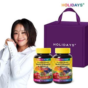 [홀리데이즈] 멀티비타민&미네랄 포우먼 90정 2병 선물세트 (6개월분)