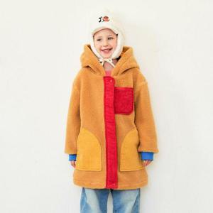 [미니도우]컬러블럭 아동 플리스 후드 코트