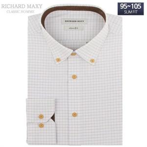 오렌지 체크 슬림핏 와이셔츠 - 리차드막시 SMA1201