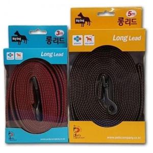 강아지 목줄 애견 용품 빅독 롱 리드줄 블랙 2.5cmx3m