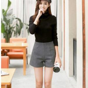 편한여자바지 겨울 모직 윈터 하이웨이스트 반바지 따뜻