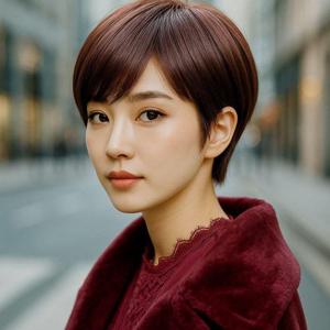 숏컷 여성가발 내추럴 자연 인조 모발 고급 통가발